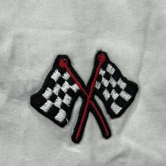 Lark & Owl Motorsport Camp Collar Shirt Gray Cotton XL Racing Embroidered Light - Picture 8 of 10